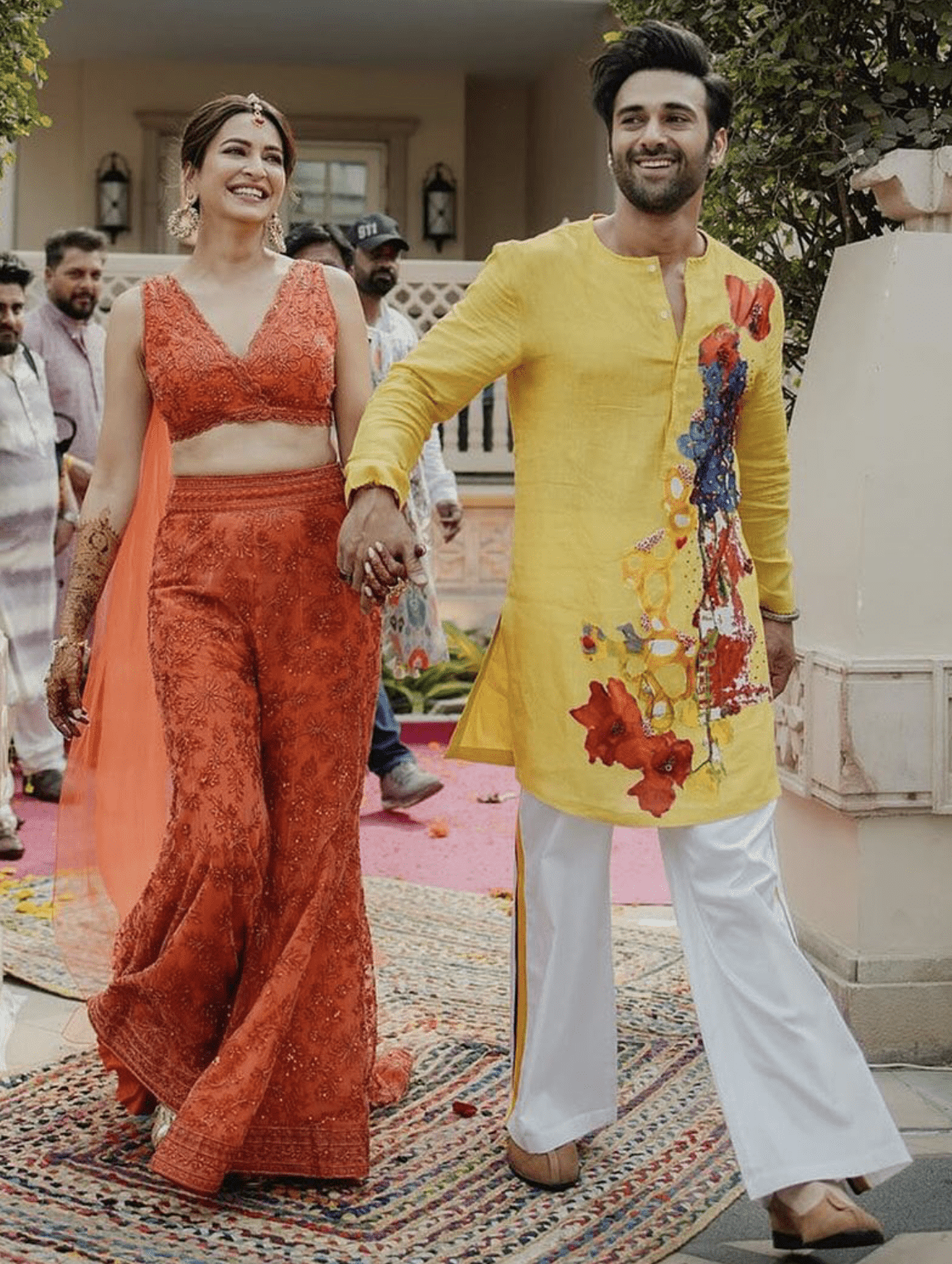 Kriti Kharbanda and Pulkit Samrat Wedding Looks - Haldi